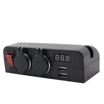 AOC4100 3-v-1 pre zapaĺovač & USB Nabíjačka do Auta & Voltmeter Multi-function Cigaretový Zapaľovač Žena Zásuvky