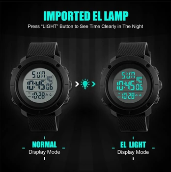 Pánske Hodinky Digitálne Športové Nepremokavé Vojenské Jednoduché Multifunkčné LED Displej Hodinky 5Bar Reloj Hombre