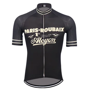 PARÍŽ-ROUBAIX Cyklistika Dres Maillot Ciclismo Hombre Black Cyklistické Oblečenie Triatlon Krátky Rukáv Požičovňa Plášť Mtb Jersey