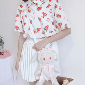 Kórejský Kawaii Super Ovocie Jahody Tlač Tričko Žena Vintage dámske Košele Japonsko Punk Harajuku Oblečenie Pre Ženy, Blúzky