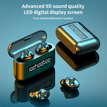 TWS Bezdrôtové Bluetooth Slúchadlá 9D Stereo Slúchadlá Športové Vodotesné Slúchadlá Slúchadlá s Mikrofónom a 2200mAh Plnenie Box