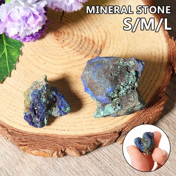 Prírodné Azurite Malachit Geode Crystal Minerálne Vzor Reiki Liečenie Surový Kameň Modrý Medené Rudy Pre Home Decor