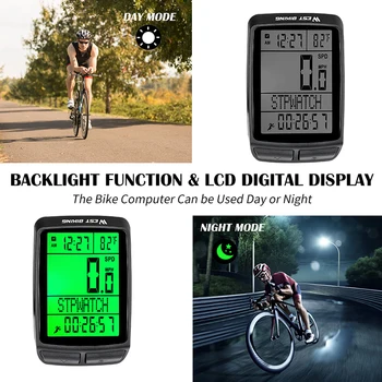 ZÁPAD CYKLISTIKA WBicycle Počítač WirelessMTB Bicykli jazda na Bicykli počítadlo kilometrov Stopky Rýchlomer Hodinky LED Digitálne Hodnotiť bike príslušenstvo