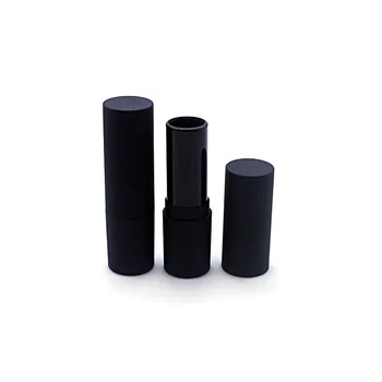 12 KS Plastových matný čierny rúž prázdne trubky kozmetické balzam na pery, obal, kontajner 12.1 mm kaliber