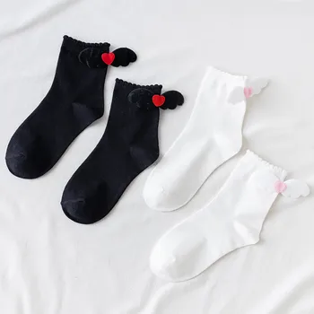 študent ponožky Módne roztomilé ponožky harajuku Priedušná Farbou Loď ponožky Pohodlné Bavlnené Ponožky Biela Čierna 2021 nové