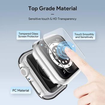 Pre apple hodinky 6 band + prípade series 5 4 se 44 mm 40 mm Priehľadný pásik + Tvrdené Sklo Screen Protector prípade iwatch 3 42mm
