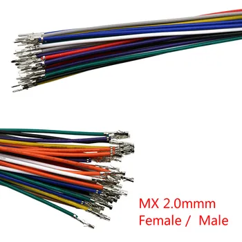 20Pcs MX2.0 terminálu line MX 2.0 mm 150mm elektronického Jednotného pocínovaného Drôtu 51005 51006 Muž Žena Kábel 26AWG