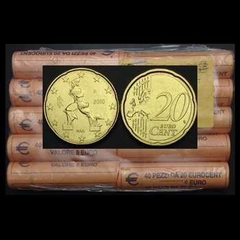 Taliansko 20 centov Reálne Pôvodná Minca Uncirculated Zbierať Mince Unc