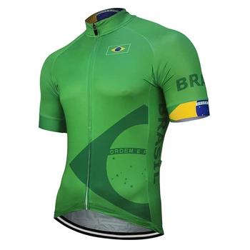 Brazília 2020 pánske Letné Cyklistické Dresy Bicykel Mountain Road Race Krátky Rukáv Zelené Oblečenie na Mieru