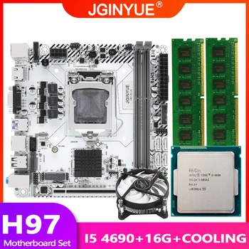H97 doske LGA 1150 zásuvky kombinovaný S Core I5 4690 CPU 16GB 2*8G Ploche pamäte RAM, Chladič na Chladenie VENTILÁTOROM, MINI-ITX H97I-PLUS
