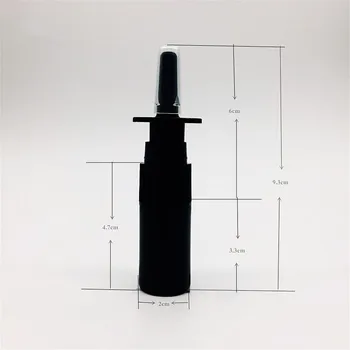 12pcs 5ml Prázdne Black HDPE Jemné Hmlu Nosový Sprej Plastové Fľaše, Nos Postrekovač Fľaša na Farmaceutické Balenie