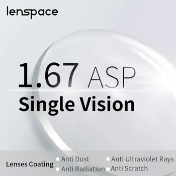 Lenspace 1.67 Jednej Vízie Predpis CR-39 Živice Asférické Okuliare Krátkozrakosť, Ďalekozrakosť Šošovky, Optické Šošovky