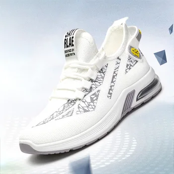 Pánske Bežné tenisky 2021 Nové Módne mužov obuv ľahký priedušný lietať väzbe malé biele topánky pohodlie športové pánske topánky