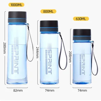1000ml/800ml/630ml Vysoko Kvalitné Prenosné Športová Fľaša na Vodu S Lanom a nepriepustných Odolné Drinkware Cestovné Fľaše BPA Free
