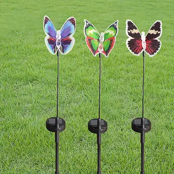 3ks Farby Motýľ Slnečné Svetlo Vonkajšie Nepremokavé Trávnik Svetlá, Záhrada, Terasa, LED Lampa