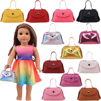 Bábika Kabelka Kožená Výroby Pre 18-Palcové American Doll Dievča je 43 Cm novonarodené deti Bábiky Oblečenie Príslušenstvo S Lesklé/Matné