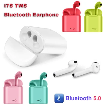 I7s TWS Bezdrôtové Bluetooth Slúchadlá In-ear Stereo Gaming Športové Slúchadlá S Nabíjanie Box pre iPhone Xiao huawei LG všetky telefón