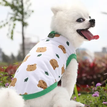 Vytlačené Pet Psy, Mačky Vesta Jar Leto Pet Tričko Šteňa Psa Oblečenie Bavlnené Tričko Pug Chihuahua Teddy Kostýmy