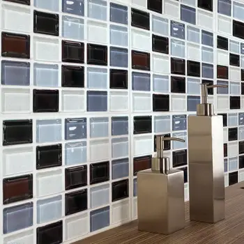6Pcs/set Kuchyni Dlažba Nálepky Mozaiky rovine Čierny Sivý PVC samolepiace Kúpeľňa Nepremokavé Stenu Schodové Dlaždice, Samolepky, Dekorácie