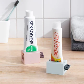 2021 Nový 4 Farby Domov Plastové Zubná Pasta Trubice Squeezer Jednoduchý Dávkovač Koľajových Držiteľ Kúpeľňa Dodanie Zub Príslušenstvo Na Čistenie