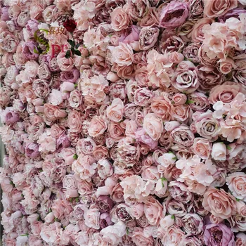 SPR prispôsobené umelého hodvábu svadobné roll up kvetinové steny rose pozadie