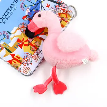 1Pcs Flamingo Vták Plyšové Keychain plyšáka Voľne žijúcich živočíchov Zberateľskú Mäkké Plyšové Hračka Bábika Darček k Narodeninám Pre Dievča
