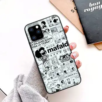 Horúce Mafalda Čierne Silikónové Mobilný Telefón Kryt Puzdro Pre Huawei P9 P10 P20 P30 P40 Lite Pro P Smart 2019 2020