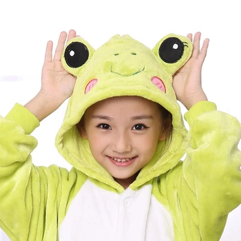 Zvieratá Kigurumi Zelená Žaba Kostým pre Dospelých Dievča deti Onesie Flanelové Halloween Ženy Anime Jumpsuit Zamaskovať Onepiece Oblek
