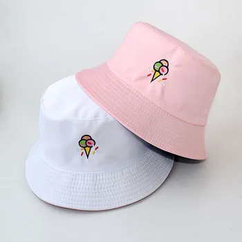 2021 Módne Letné Žien Vedierko Hat Pre Ženy Dvojité Bočné Panama Beach Sun Klobúky Reverzibilné Bob Logo Cap Rybár Klobúk ZZ-553
