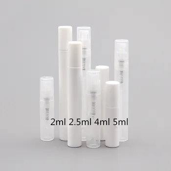 30/50pcs Prázdne 2ML 2,5 ML-4 ML 5ML Mini Plast Sprej Parfum Fľašu,Clear/White Malé Podpora Vzorka Parfumu Rozprašovač