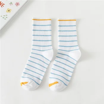 Trendy Ice Cream Color Ženy Ponožky Japonský Retro Čierna Biela Krava V Trubice Ponožky Bežné Prekladané Stožiare, Bavlnené Ponožky Pančuchový Tovar