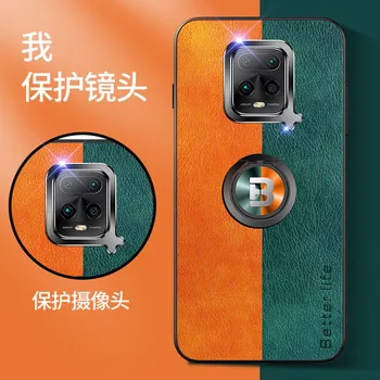 Pre Xiao Redmi Poznámka 9 Prípade Luxusné PU Kožené Magnetický Držiak Krúžok Kryt pre Redmi 10X 4G 10X Pro 5G Silikónové Telefón Prípade