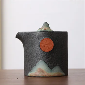Japonský štýl Tradičné Ručné držanie Hrniec Ručne maľované Čierna Keramika Kung Fu Čaj Nastaviť Kancelária a Domácnosť Kanvica Jedného Hrnca