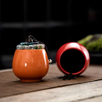 1PCS Vintage Keramické Čaj Plechovky Jar Prenosné Cestovné Čaj Skladovanie Caddy Nádoba Mini Utesnené Nádrže Balenie Box Teaware Príslušenstvo