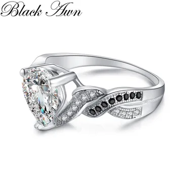 BLACK AWN 2021 Nové Originálne 925 Sterling Silver Šperky Námestie Zásnubné Prstene pre Ženy Darček C366