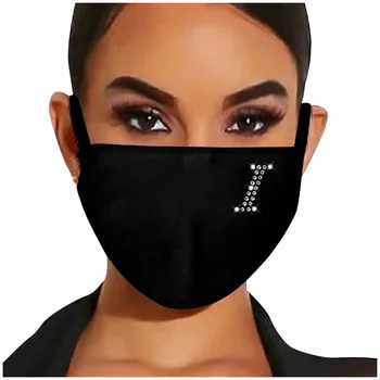 Móda List Rhiestone Maska Pre Dospelých, Ženy, Muži Bavlnená Tkanina Anti-prach Pm25 opätovné použitie Umyté Earloops Obväz Masque Mascaras
