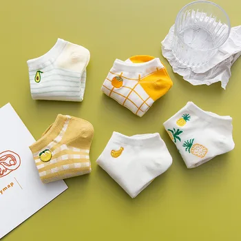 Nová Jar Leto Kawaii Vyšívať Žena Ponožky Bavlny s Plody Avokáda Japonský Zábavné Ponožky Ženy 41801