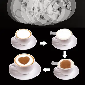 Káva Blany Chuť Kávy Tlač Model Kávy Blany Pohár Pena Spray Tortu Blany Kávy Kreslenie Cappuccino Dekor Formy