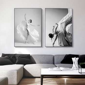 Moderný Balet Girl Plátno Maľovaní Plagátov A Vytlačí Nordic Wall Art Obrázky, Obývacia Izba, Spálňa Obrázok Domáce Dekorácie