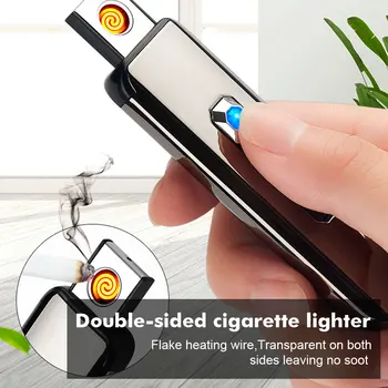 Windproof LED USB Elektrické Nabíjateľná Dlho BBQ Kuchyni Plynový Sporák Ľahšie Plazmové Flameless Sviečka Nezvyčajné Zapaľovače Vonkajšie