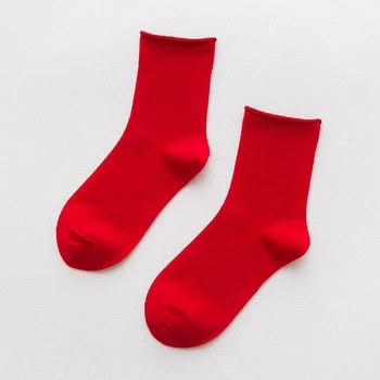 Nové dámske Ponožky Farebné Čisté Ponožky Roztomilý Módne Fialové, Ružové a Žlté, Biele, Čierne, Sladkosti, Farba Šťastný Ponožky