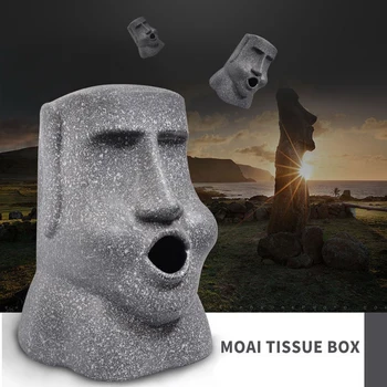 Kreatívne Moai Papiera Držiak Tkaniva Box Kamenný Obrázok Papiera Držiak Na Hygienický Papier Skladovanie Bar Kúpeľňa Organizátor Tkaniva Box