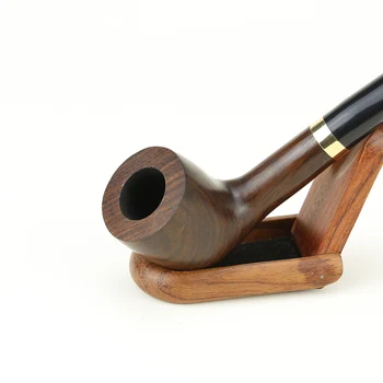 Vysoko Kvalitné Drevo, Eben Rúry 9mm filtra Rovno Fajčenie Tabaku Rúry Zlato Kôry Fajčenie Rúry bezplatné nástroje nastaviť Fajčenie Príslušenstvo