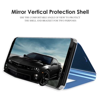 Luxusné Zrkadlo Zobrazenie Smart Flip puzdro Pre Huawei Y6 2019 pôvodné Magnetické fundas Y 6 Y62019 MRD-LX1F MRD-LX1 Kožený Kryt Telefónu