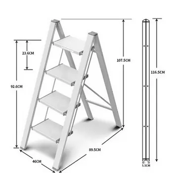 Polyfunkčný 4-krok skladací rebrík hliníkovej zliatiny pričom uhlopriečny rebrík teleskopický rebrík prenosné krok stolice polica rebrík svetlo