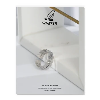 S'STEEL Geometrické Žien Krúžok 925 Sterling Silver Dizajnér Minimalistický Personalited Otvoriť Krúžok Bijoux Femme 2020 Jemné Šperky