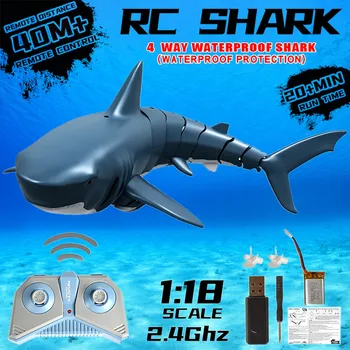 Nepremokavé Rádiové Diaľkové Ovládanie Elektronické Shark Ryby Loď Odolné 4 Kanál pod vodou Hračka na Kreatívne Deti Darčeky детские игрушки