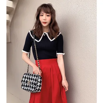 2021 jar nový produkt Japonský farbou späť elastické jednoduché mid-dĺžka sukne ženy