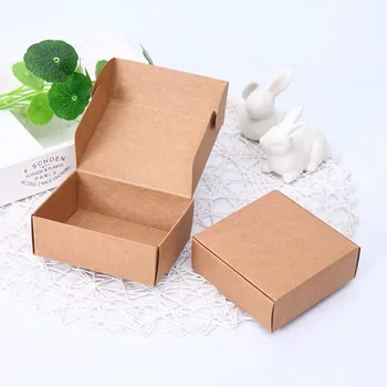 10Pcs/veľa Malých Kraft Papier Box Hnedá Lepenka Ručne vyrábané Mydlo Box Craft Papier Darčekové Krabice na Balenie Šperkov Box
