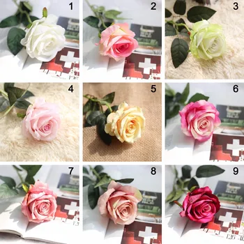 1 ks Vysoko kvalitné flanelové umelé ruže kvet tabuľka falošné kvet Valentína darček Kvety pre Svadobné Party Dekorácie